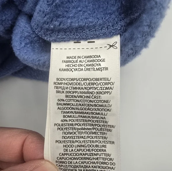 Polo Ralph Lauren 1992 Hoodie Medium Cotton-Blend Logo Fleece Pullover Blue - Picture 8 of 9